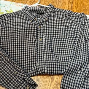 2x large flannel navy and tan